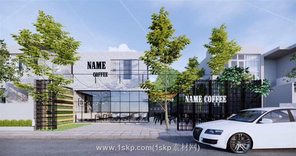 咖啡厅餐饮店SU模型