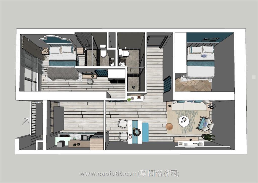 地中海家装SU模型
