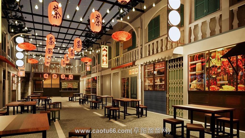 复古旧房老街SU模型
