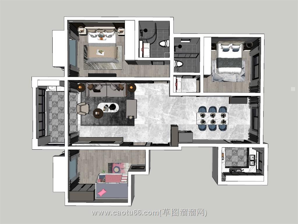 家装户型SU模型