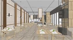 主题餐厅餐饮店SU模型