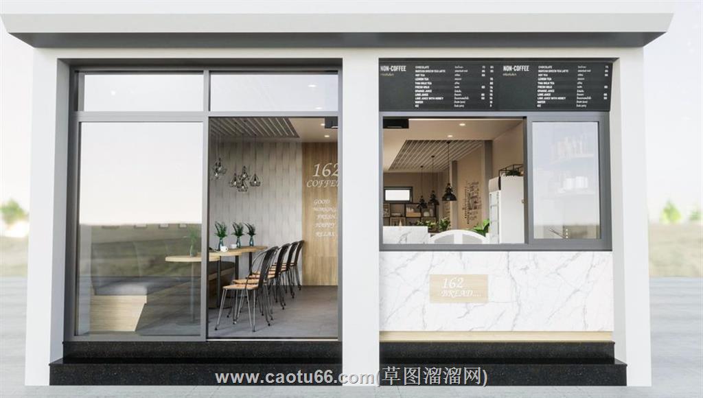 咖啡店奶茶店SU模型