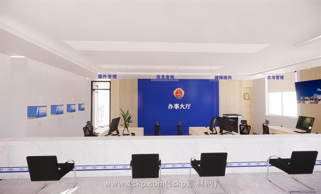 行政办事大厅SU模型