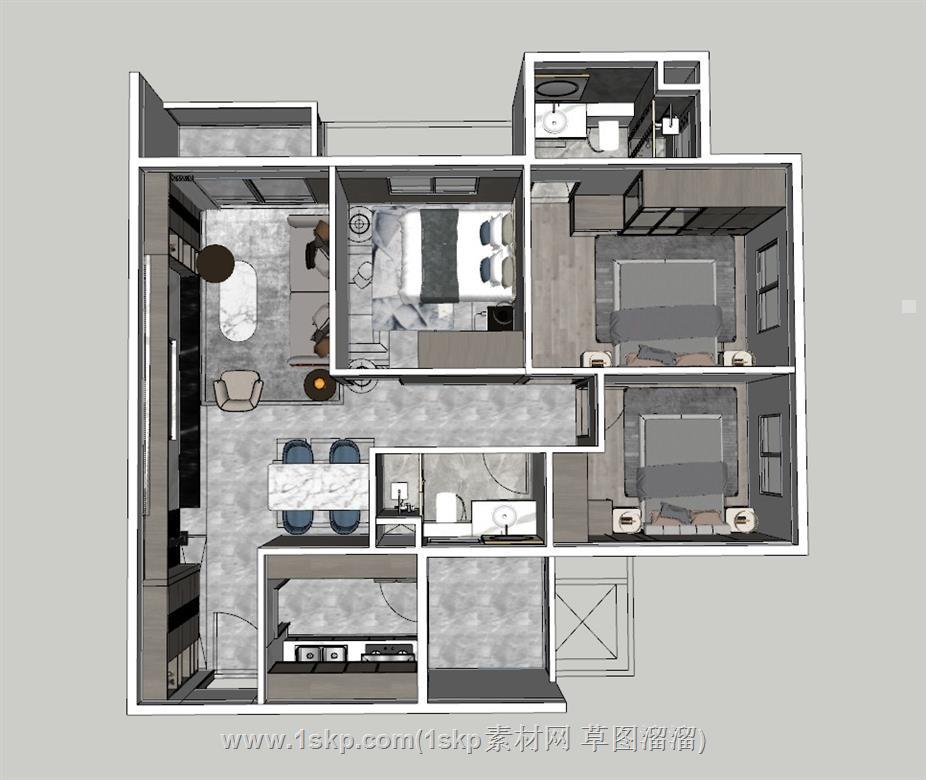 家装户型样板间SU模型
