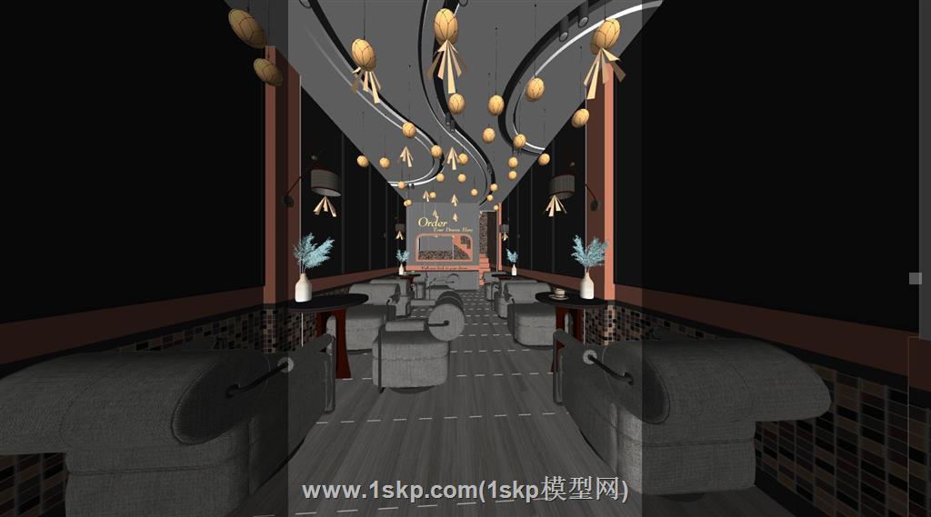 咖啡店餐饮店SU模型