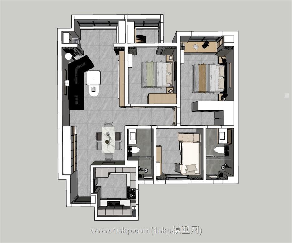 家装鸟瞰SU模型