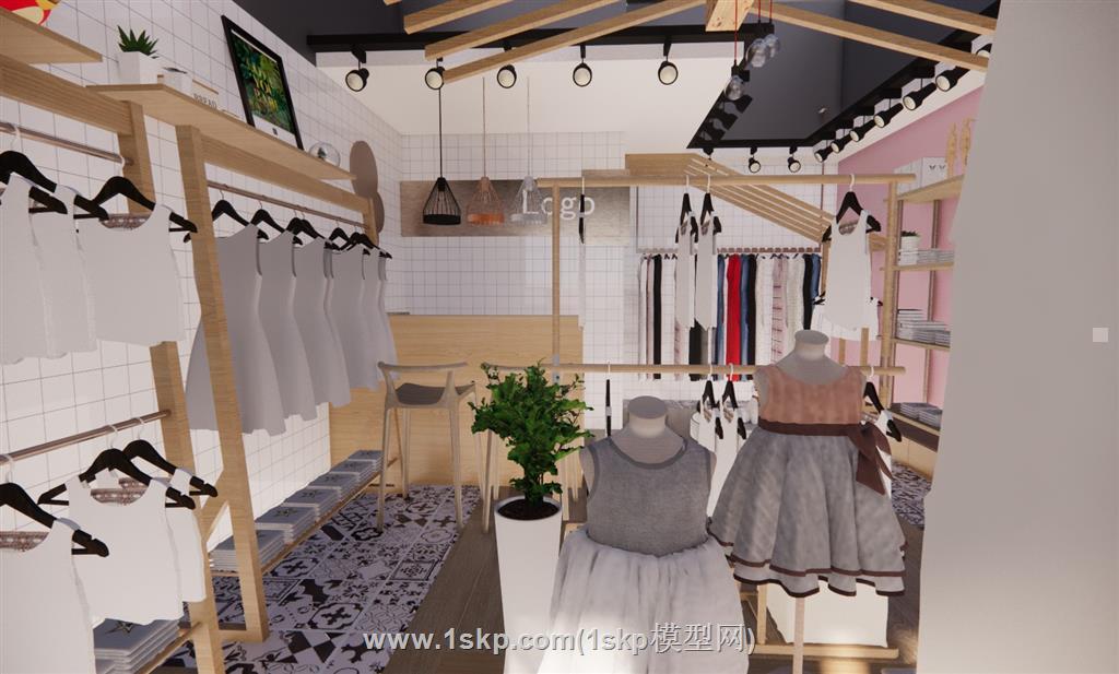 服装店SU模型