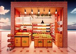 商店水果店SU模型
