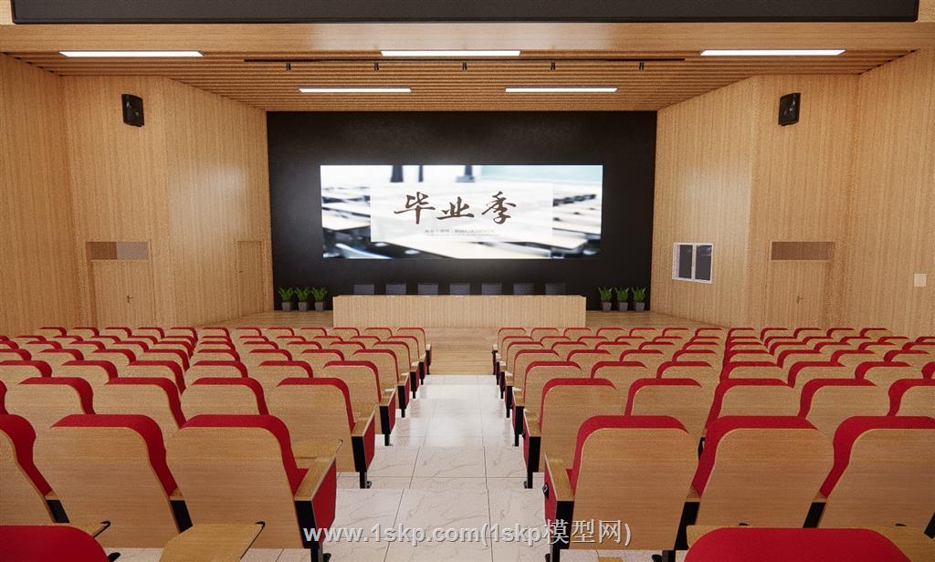 礼堂报告厅演讲桌SU模型