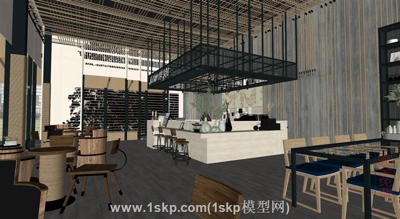 网红咖啡店酒桶线圈