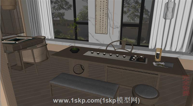 日式茶室麻将桌