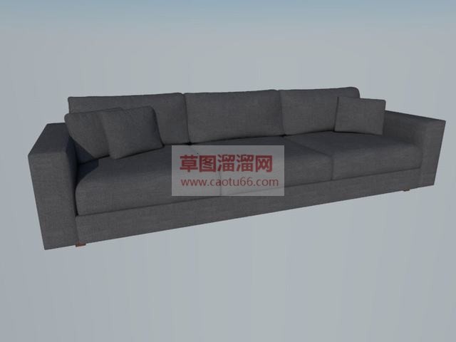 三人座布艺沙发SU模型