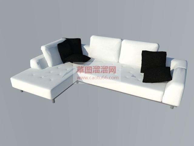 L型沙发抱枕SU模型