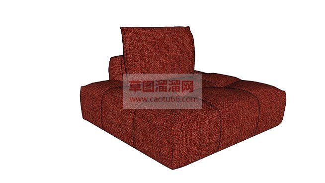 贵妃朱砂沙发SU模型