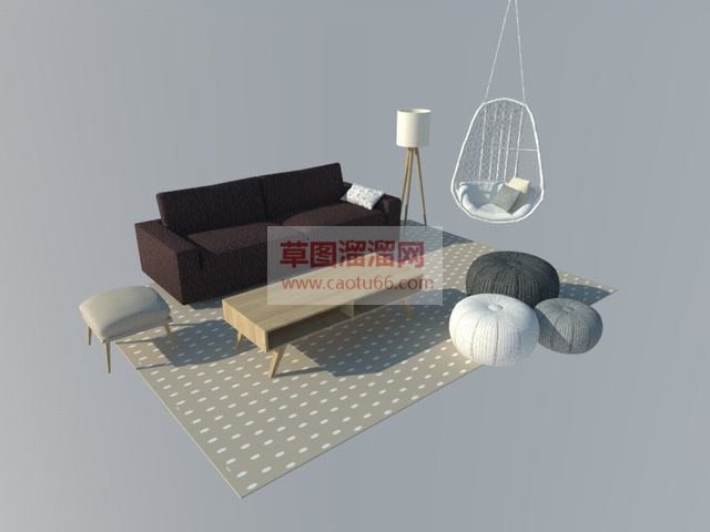 L型沙发家具SU模型