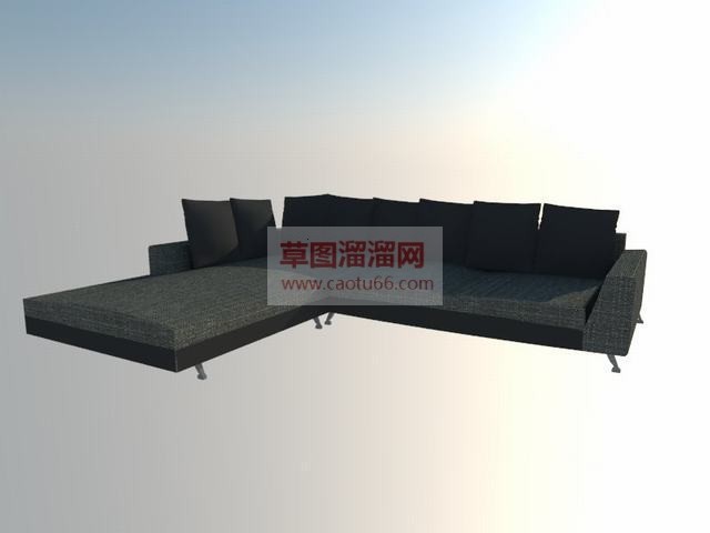 L形布艺沙发SU模型