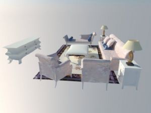 沙发茶几地毯SU模型 免费sketchup模型下载