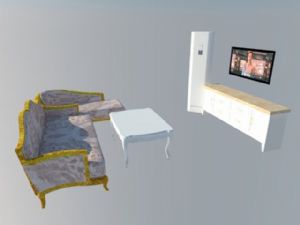 欧式沙发茶几SU模型 免费sketchup模型下载