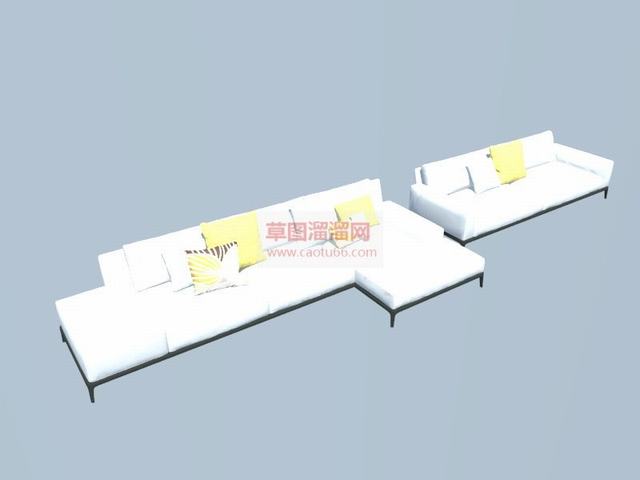 L型沙发家具SU模型