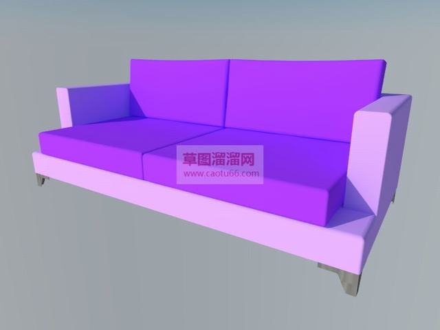 紫色沙发沙发家具双座沙发SU模型