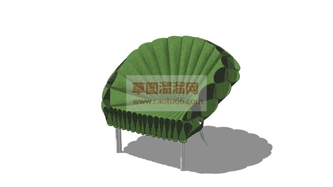 扇形沙发椅座SU模型