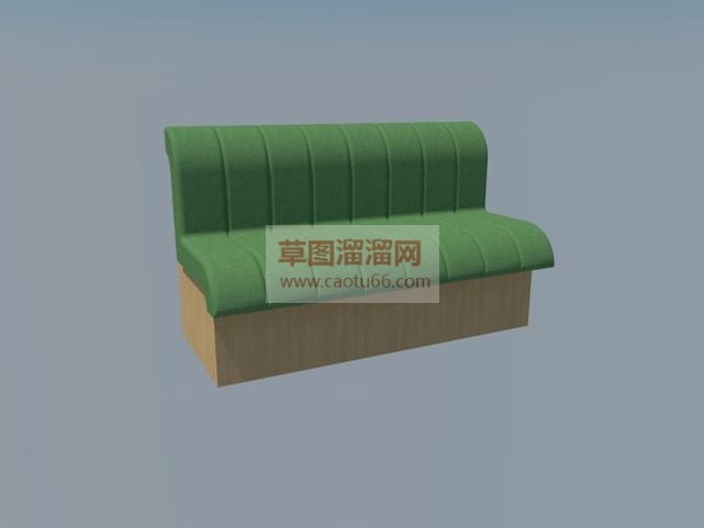 绿色木质卡座SU模型