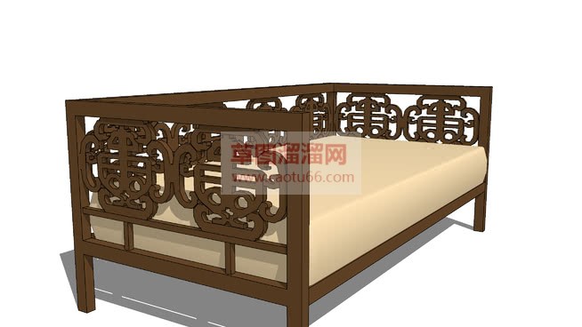 中式卧榻沙发SU模型