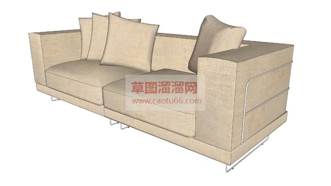 现代双人座布SU模型