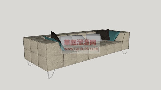 现代沙发直家SU模型