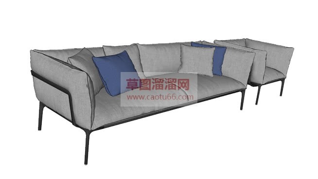 现代布艺沙发SU模型