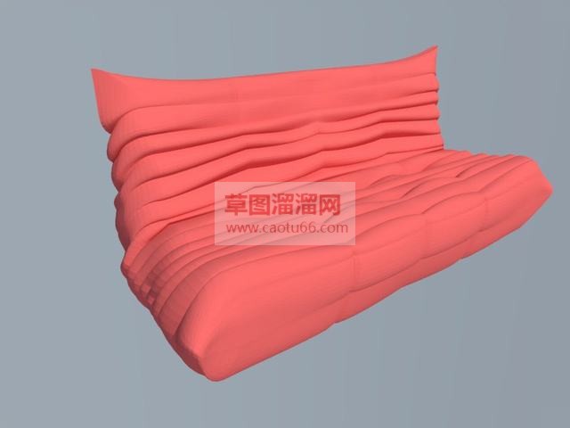 橘红色沙发家SU模型