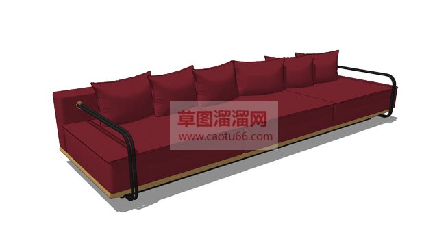 现代长形红色SU模型