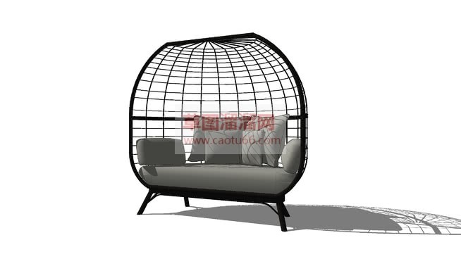 户外铁架沙发SU模型