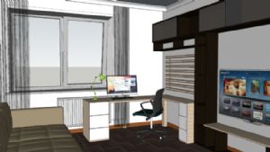 欧式沙发书桌SU模型 免费sketchup模型下载