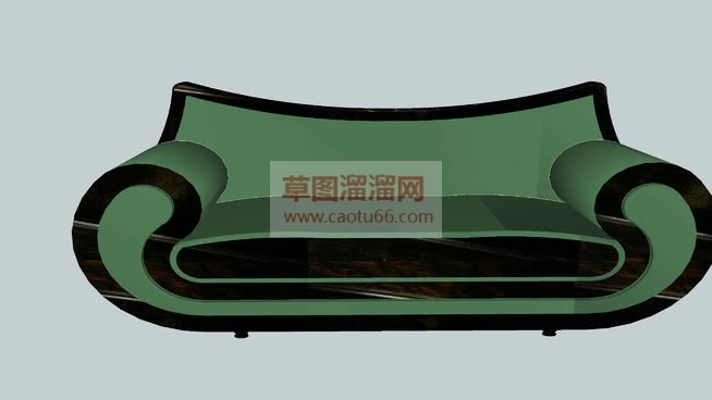 欧式绿色沙发SU模型