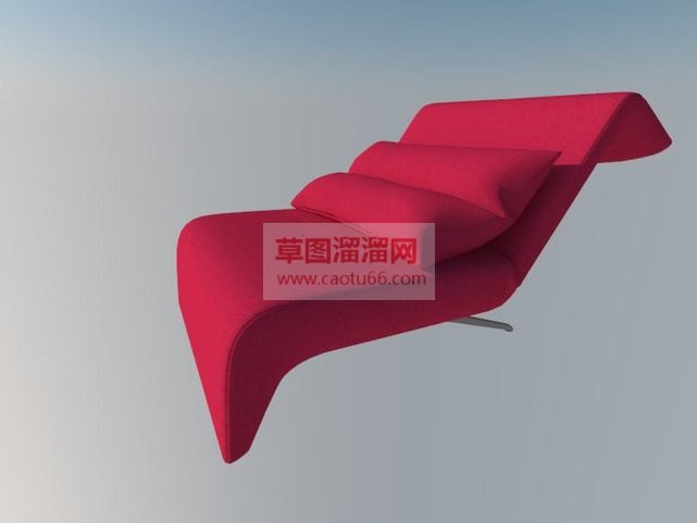 红色沙发靠椅SU模型