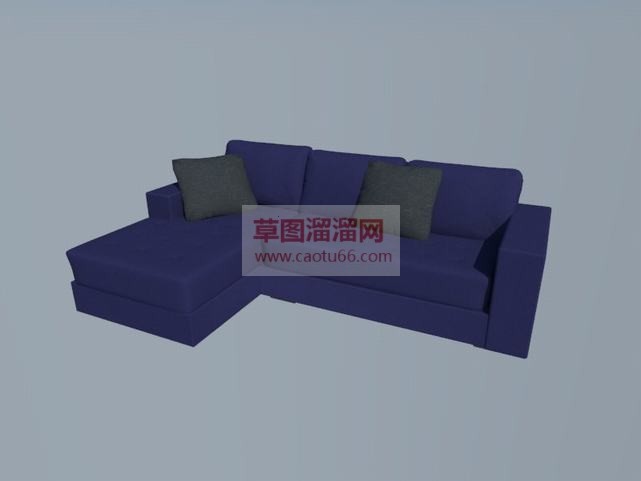 蓝色沙发家具SU模型