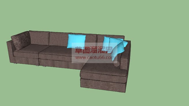 转角沙发L形SU模型