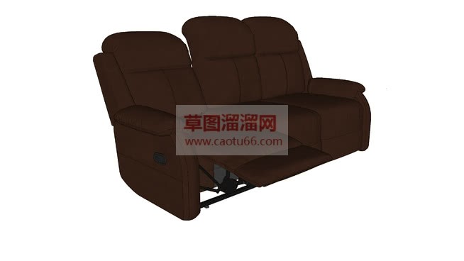 3人座皮革躺SU模型