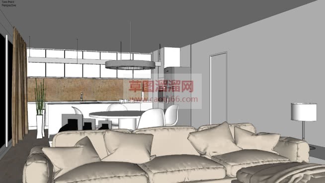 客厅沙发餐厅SU模型
