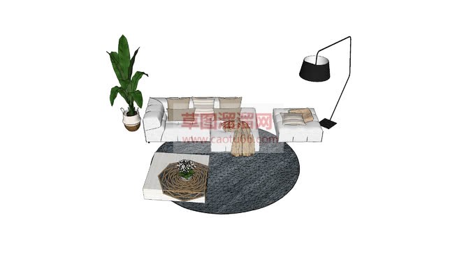 现代沙发SU模型