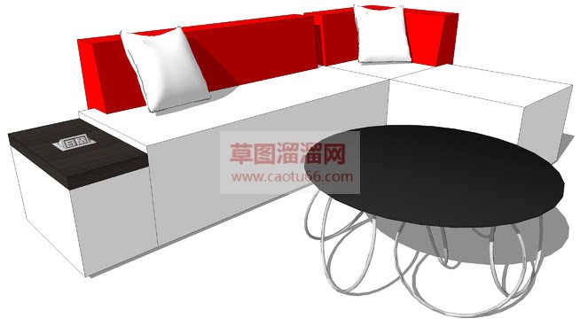 简易沙发茶几SU模型