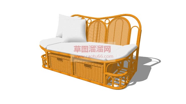 藤制沙发椅SU模型
