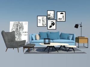 沙发家具组合SU模型