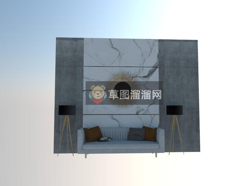 沙发落地灯SU模型