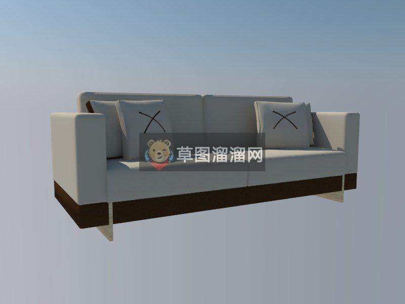 现代皮革沙发SU模型