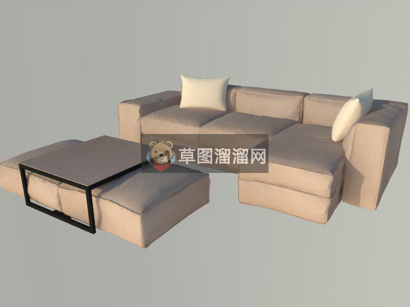 现代布艺沙发SU模型