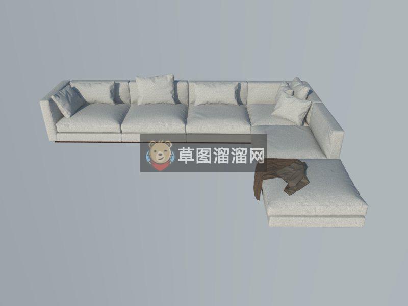 L型沙发SU模型