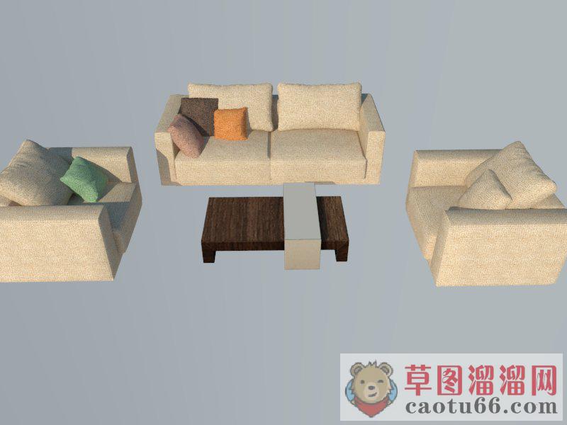 沙发茶几SU模型