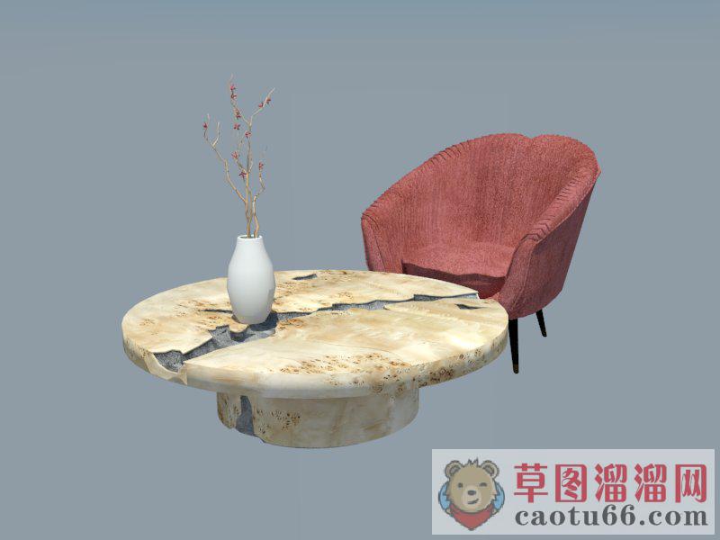 沙发椅边桌茶几SU模型